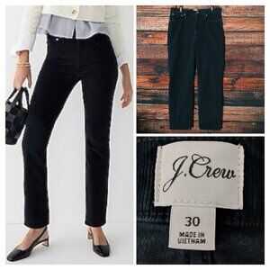 J Crew Pants Size 30 Black Corduroy Vintage Slim Straight Ankle Stretch Mid Rise